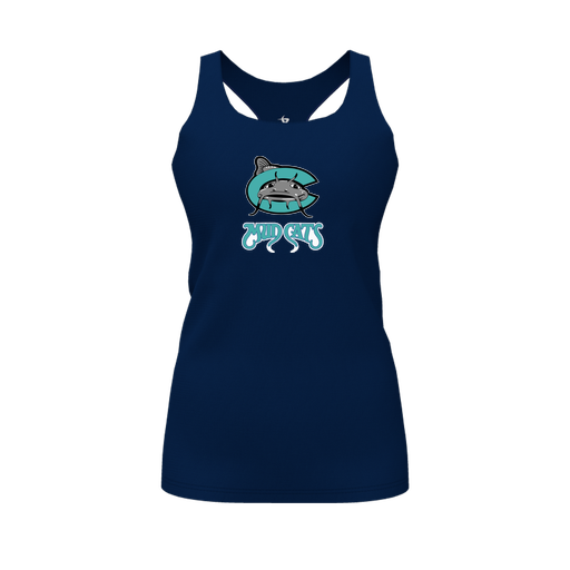 [CUS-DFW-RCBK-PER-NVY-FYS-LOGO1] Racerback Tank Top (Female Youth S, Navy, Logo 1)