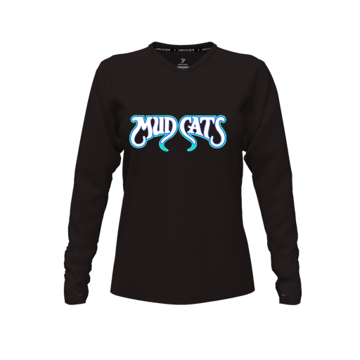 [FTLVCFBK-FYXS-LOGO3] Decker Comfort T-Shirt (Female Youth XS, Black, V Neck, Logo 3, Long Sleeve)