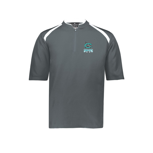 [229581-AS-GRY-LOGO1] Men's Dugout Short Sleeve Pullover (Adult S, Gray, Logo 1)