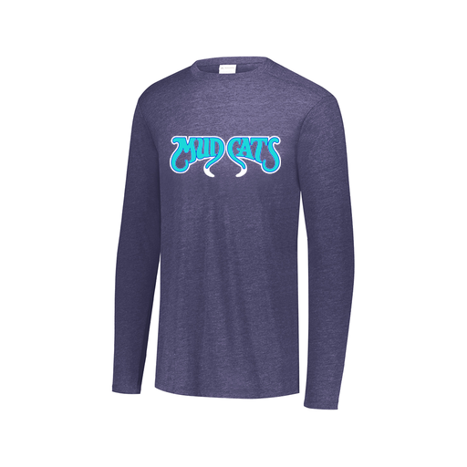 [FTLCUBNV-AXS-LOGO2] Decker Men's Tri-Blend T-Shirt - Long Sleeve (Adult XS, Navy, Logo 2)