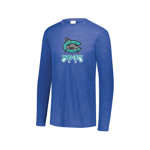 [FTLCUBRY-AXS-LOGO1] Decker Men's Tri-Blend T-Shirt - Long Sleeve (Adult XS, Royal, Logo 1)