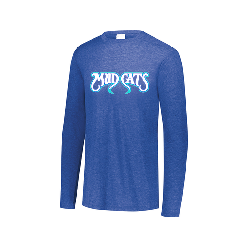 [FTLCUBRY-AXS-LOGO3] Decker Men's Tri-Blend T-Shirt - Long Sleeve (Adult XS, Royal, Logo 3)