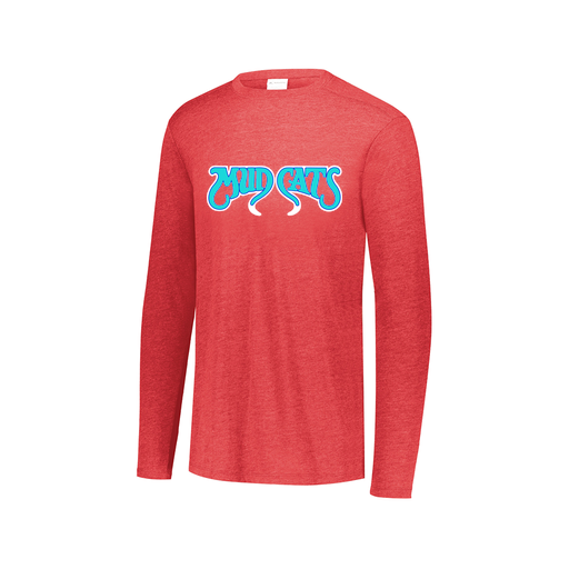 [FTLCUBRD-AXS-LOGO2] Decker Men's Tri-Blend T-Shirt - Long Sleeve (Adult XS, Red, Logo 2)
