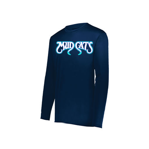 [222823.065.S-LOGO3] Youth LS Smooth Sport Shirt (Youth S, Navy, Logo 3)