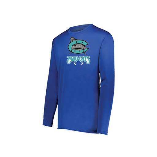 [222823.060.S-LOGO1] Youth LS Smooth Sport Shirt (Youth S, Royal, Logo 1)