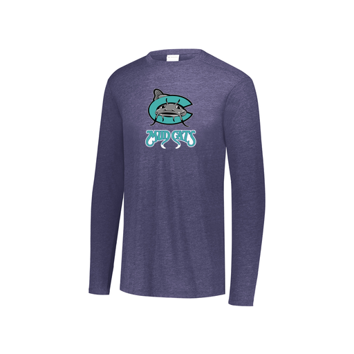 [FTLCUBNV-YS-LOGO1] Decker Youth Tri-Blend T-Shirt - Long Sleeve (Youth S, Navy, Logo 1)