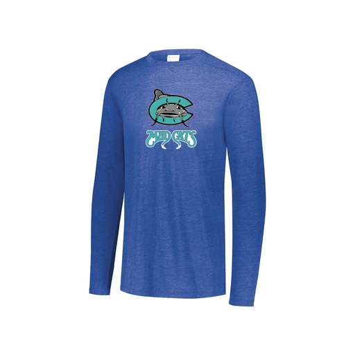 [FTLCUBRY-YS-LOGO1] Decker Youth Tri-Blend T-Shirt - Long Sleeve (Youth S, Royal, Logo 1)