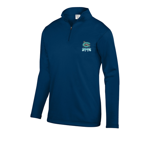 [FOLQFFNV-YS-LOGO1] Decker Youth FlexFleece 1/4 Zip (Youth S, Navy, Logo 1)