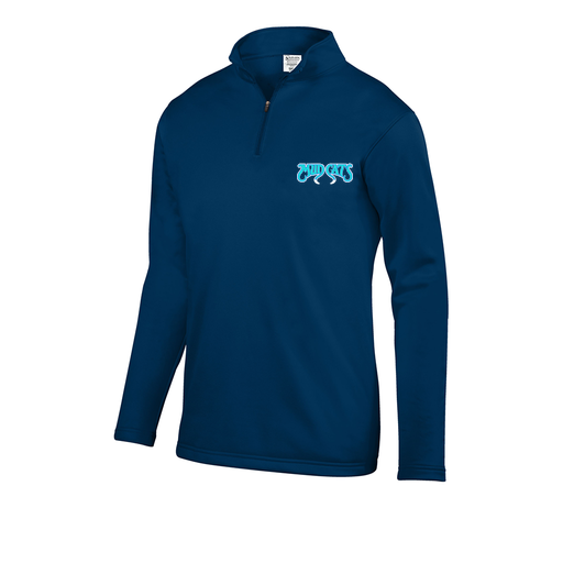 [FOLQFFNV-YS-LOGO2] Decker Youth FlexFleece 1/4 Zip (Youth S, Navy, Logo 2)