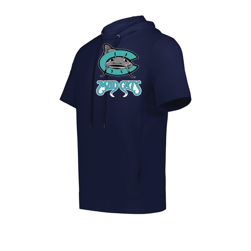 [222605.065.S-LOGO1] YOUTH VENTURA SOFT KNIT SHORT SLEEVE HOODIE (Youth S, Navy, Logo 1)