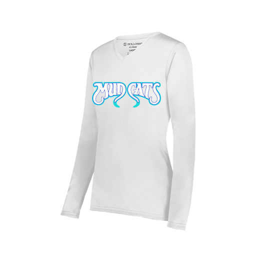 [222824.005.S-LOGO3] Ladies LS Smooth Sport Shirt (Female Adult S, White, Logo 3)