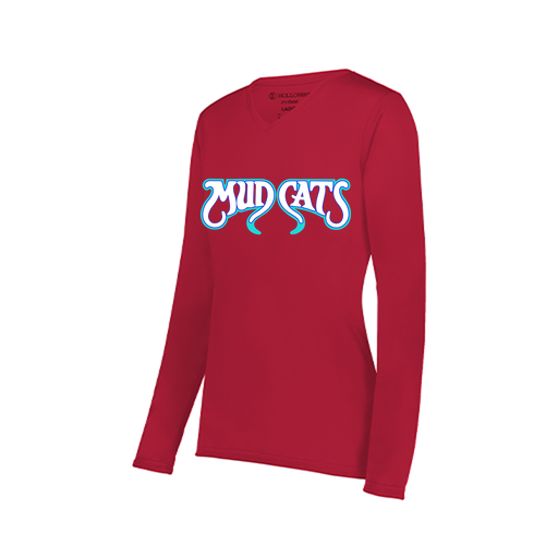 [222824.083.S-LOGO3] Ladies LS Smooth Sport Shirt (Female Adult S, Red, Logo 3)