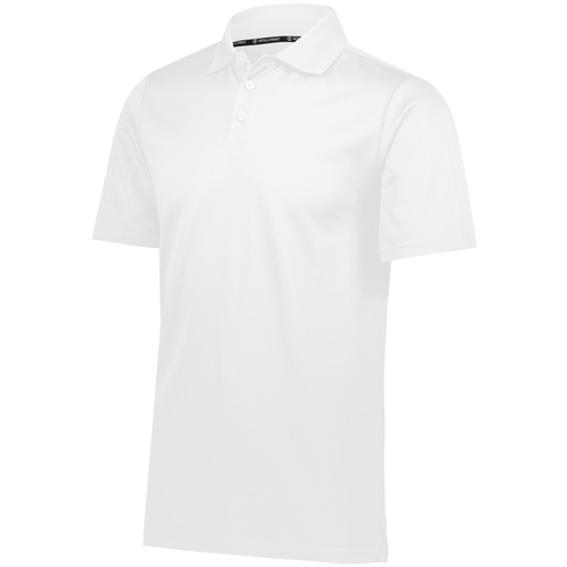 [222568.005.S-LOGO4] Men's Prism Polo (Adult S, White, Logo 4)