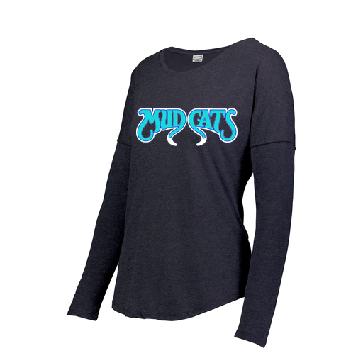 [FTLCUBNV-FAXS-LOGO2] Decker Women's Tri-Blend T-Shirt - Long Sleeve (Female Adult XS, Navy, Logo 2)