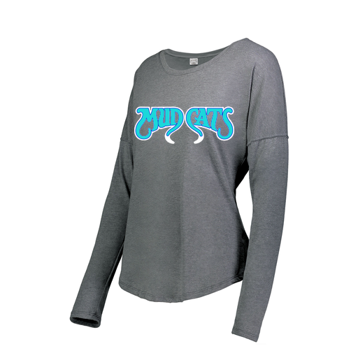 [FTLCUBGY-FAXS-LOGO2] Decker Women's Tri-Blend T-Shirt - Long Sleeve (Female Adult XS, Gray, Logo 2)