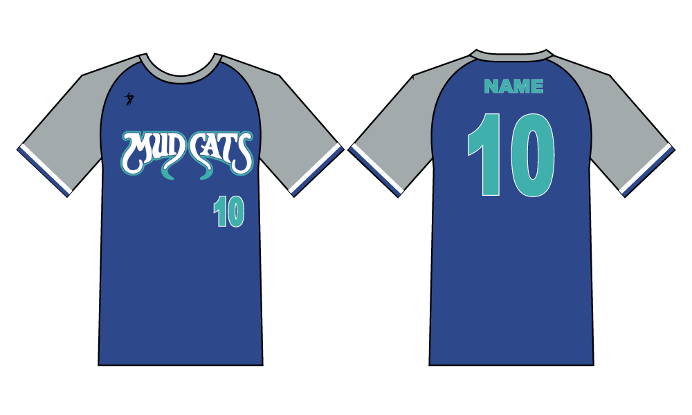Mud Cats - Royal Blue & Grey Crew Neck Jersey